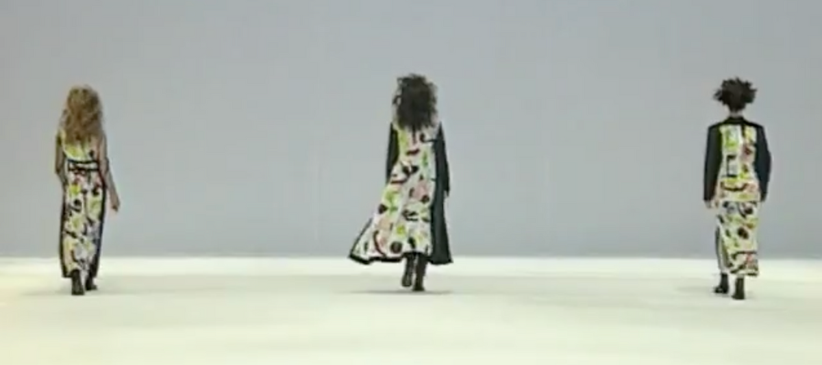 Issey Miyake A/W 1997 graphic print skirt