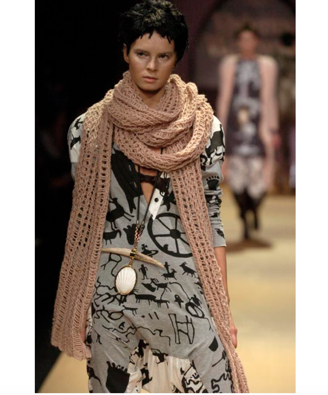 Vivienne Westwood Man A/W 2007 'Wake Up Cavegirl' print suede cave drawing bomber