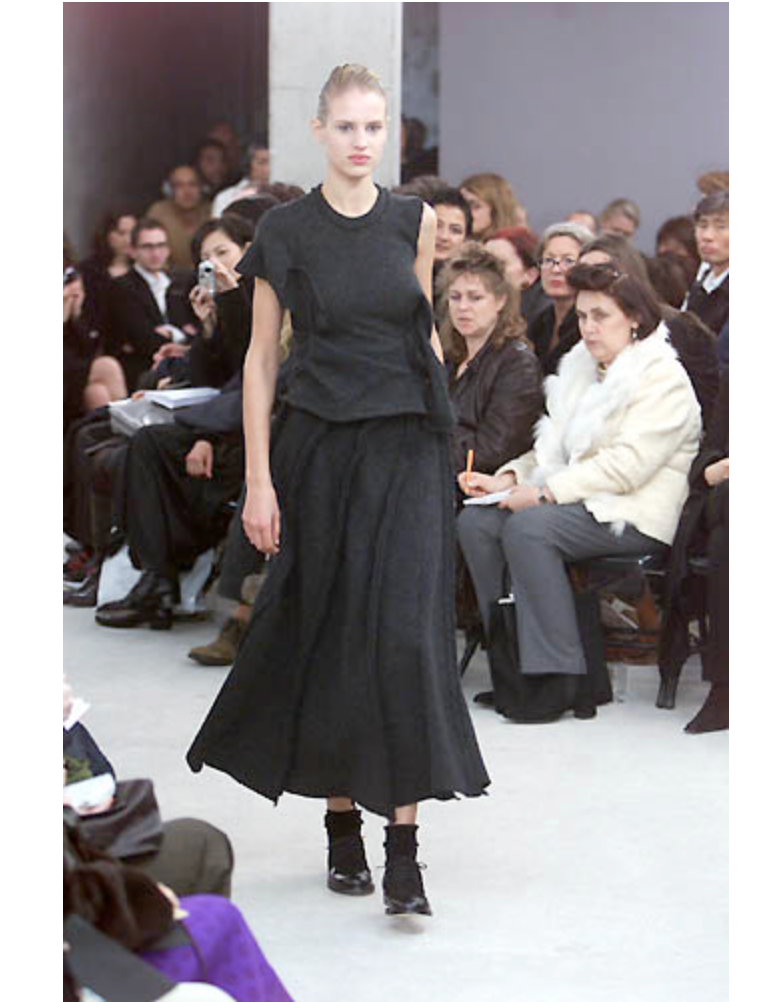 Comme des Garcons A/W 2002 raw edge knit skirt