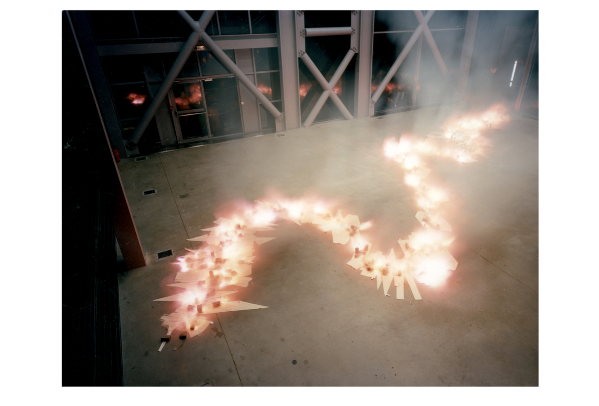 Issey Miyake Guest artist series No. 4 1998 Cai Guo-Qiang 'dragon explosion'